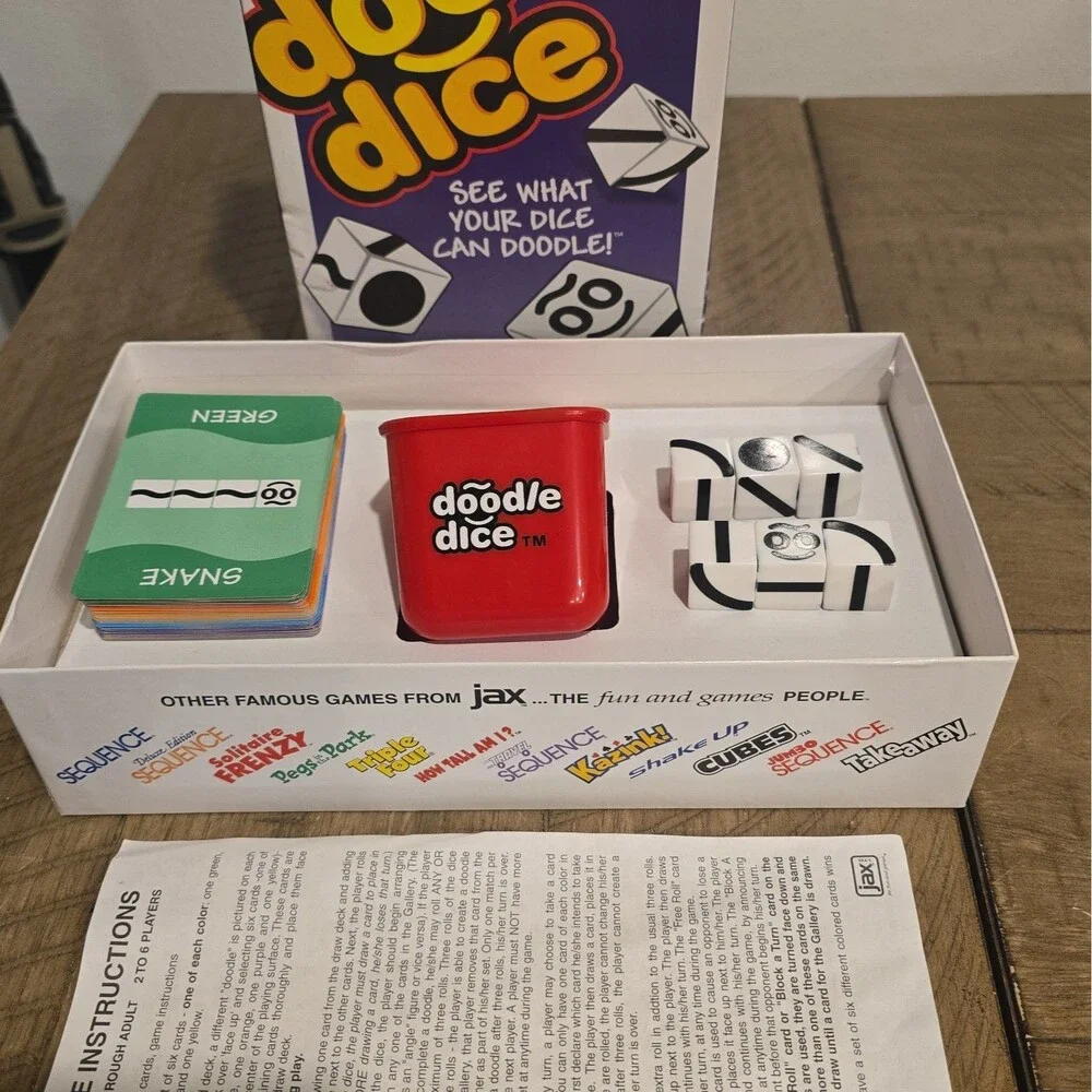 Doodle Dice Game COMPLETE Jax 2005 Makers of Sequence Family Matching
